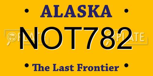 NOT782 Alaska License Plate