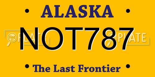 NOT787 Alaska License Plate