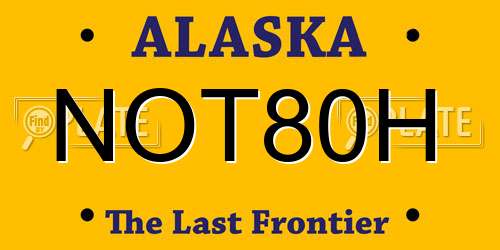 NOT80H Alaska License Plate