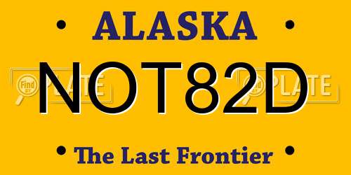 NOT82D Alaska License Plate
