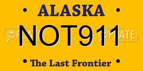 NOT911 Alaska License Plate