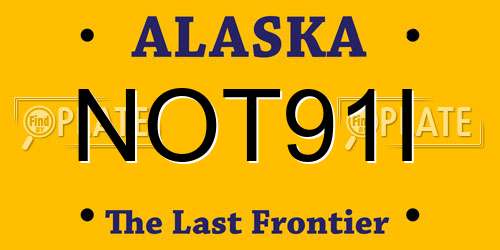 NOT91I Alaska License Plate