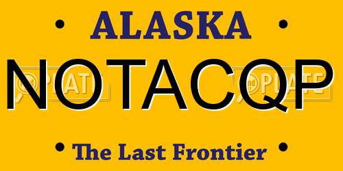 NOTACQP Alaska License Plate