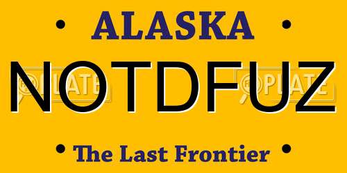 NOTDFUZ Alaska License Plate