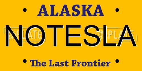 NOTESLA Alaska License Plate
