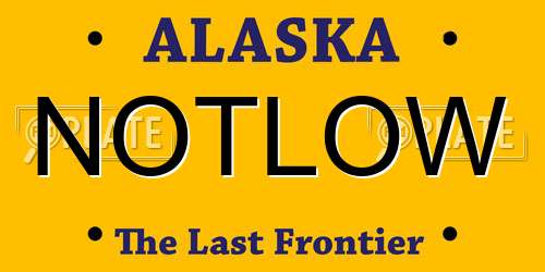NOTLOW Alaska License Plate