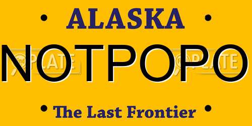 NOTPOPO Alaska License Plate