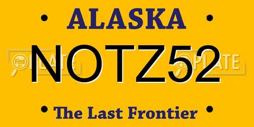 NOTZ52 Alaska License Plate
