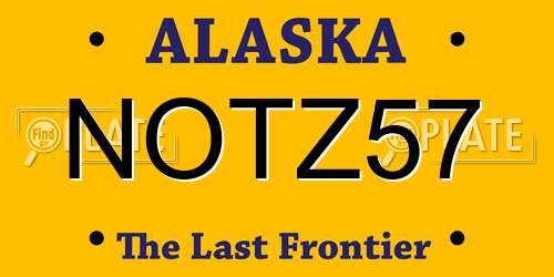 NOTZ57 Alaska License Plate
