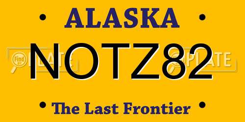 NOTZ82 Alaska License Plate