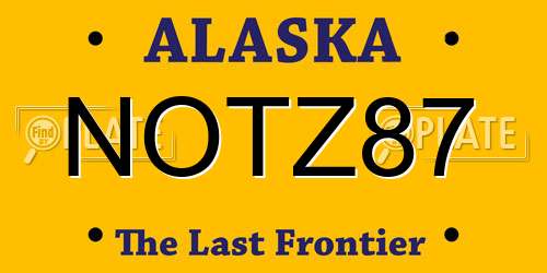 NOTZ87 Alaska License Plate