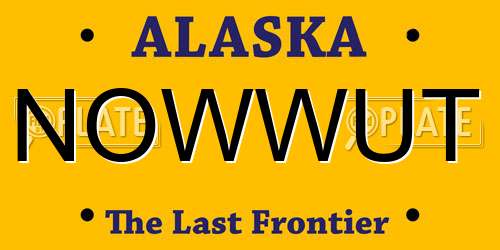 NOWWUT Alaska License Plate