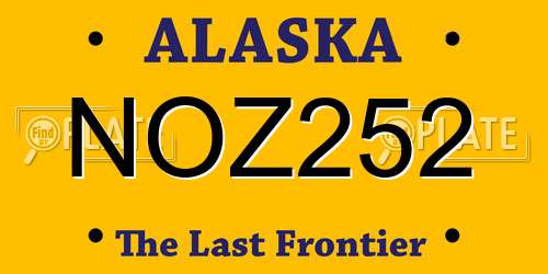 NOZ252 Alaska License Plate