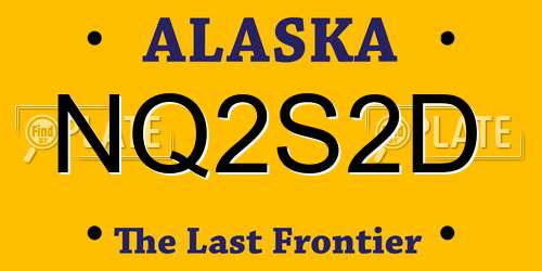 NQ2S2D Alaska License Plate