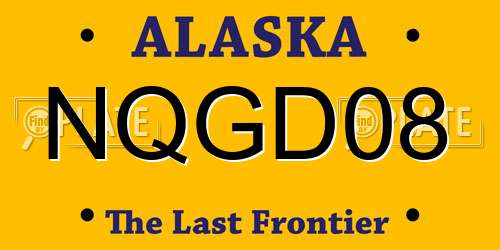 NQGD08 Alaska License Plate
