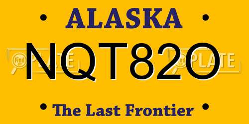 NQT82O Alaska License Plate