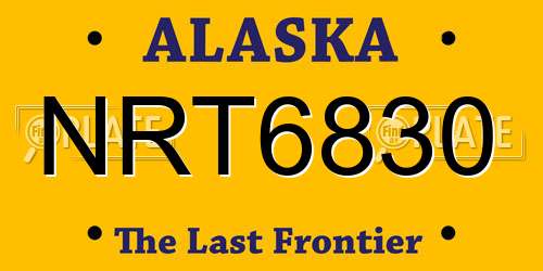 NRT6830 Alaska License Plate