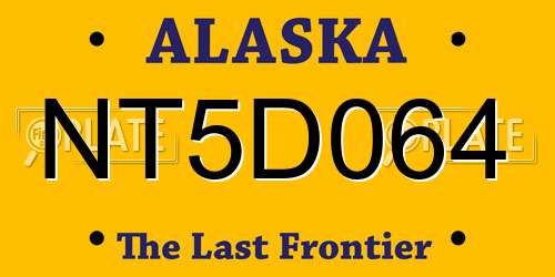 NT5D064 Alaska License Plate