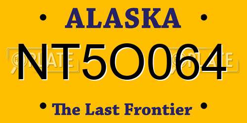NT5O064 Alaska License Plate