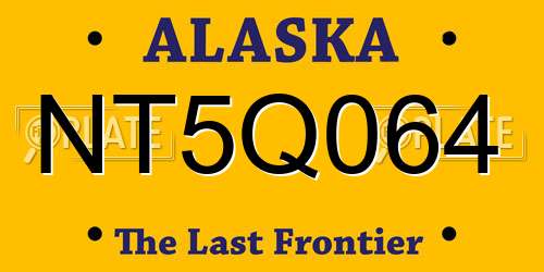 NT5Q064 Alaska License Plate