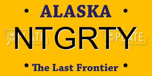 NTGRTY Alaska License Plate