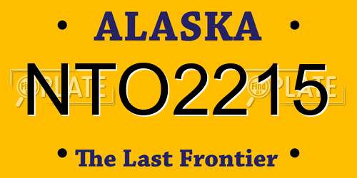 NTO2215 Alaska License Plate
