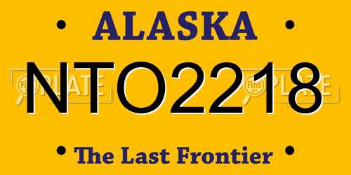 NTO2218 Alaska License Plate