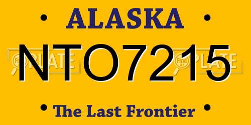 NTO7215 Alaska License Plate