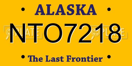 NTO7218 Alaska License Plate