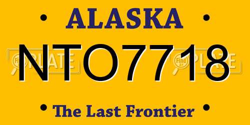 NTO7718 Alaska License Plate