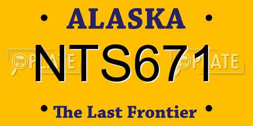 NTS671 Alaska License Plate