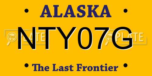 NTY07G Alaska License Plate