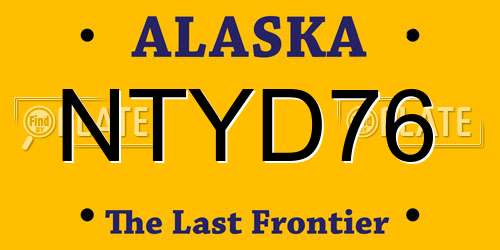 NTYD76 Alaska License Plate