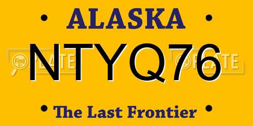 NTYQ76 Alaska License Plate