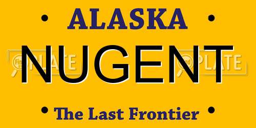 NUGENT Alaska License Plate