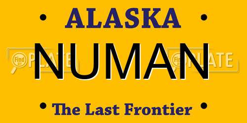 NUMAN Alaska License Plate
