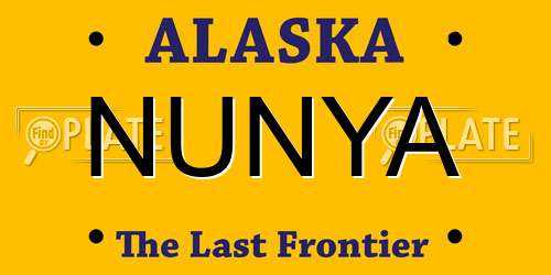 NUNYA Alaska License Plate
