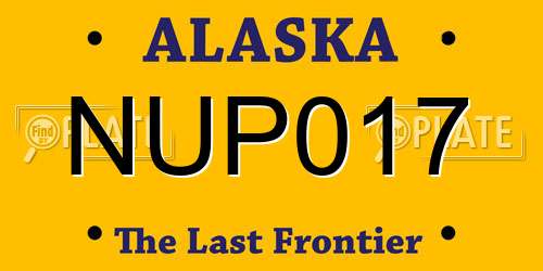 NUP017 Alaska License Plate