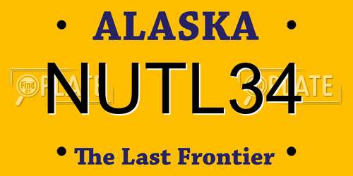 NUTL34 Alaska License Plate