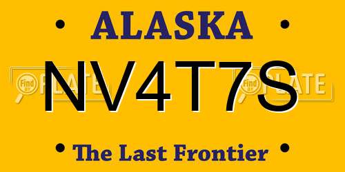 NV4T7S Alaska License Plate