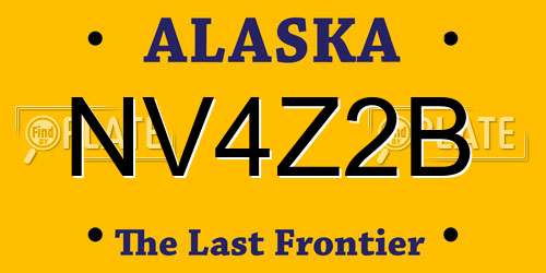 NV4Z2B Alaska License Plate