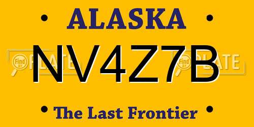NV4Z7B Alaska License Plate