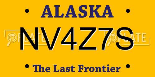 NV4Z7S Alaska License Plate