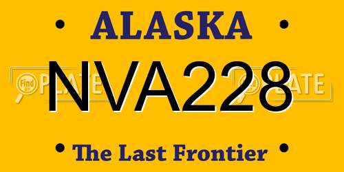 NVA228 Alaska License Plate
