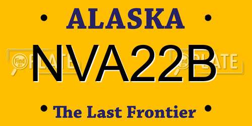 NVA22B Alaska License Plate