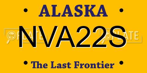 NVA22S Alaska License Plate