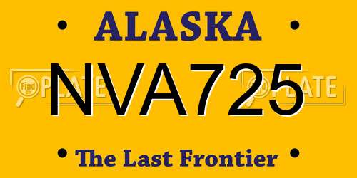 NVA725 Alaska License Plate