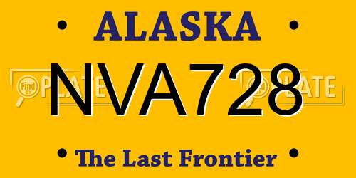 NVA728 Alaska License Plate
