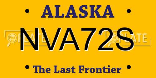 NVA72S Alaska License Plate