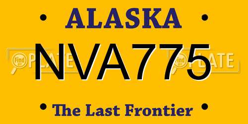 NVA775 Alaska License Plate